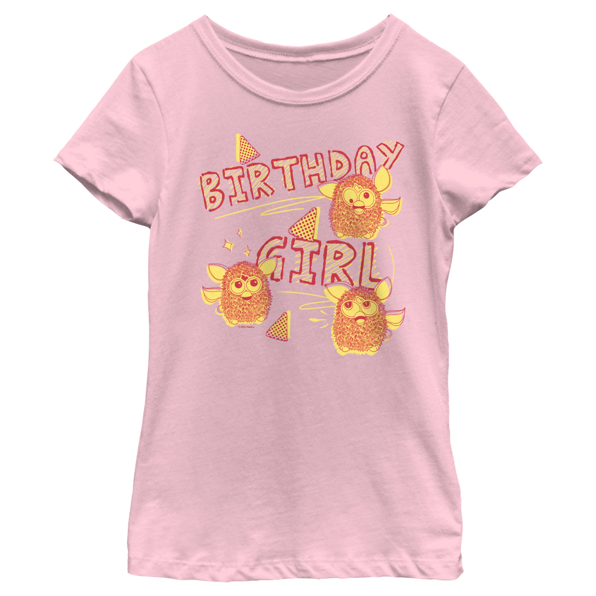 Girl's Furby Birthday Girl Sketch Graphic T-Shirt